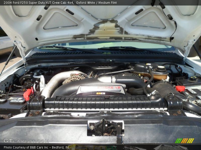 Oxford White / Medium Flint 2004 Ford F250 Super Duty XLT Crew Cab 4x4