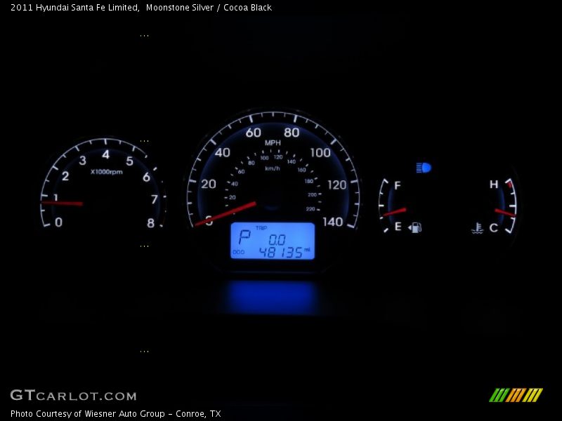 Moonstone Silver / Cocoa Black 2011 Hyundai Santa Fe Limited