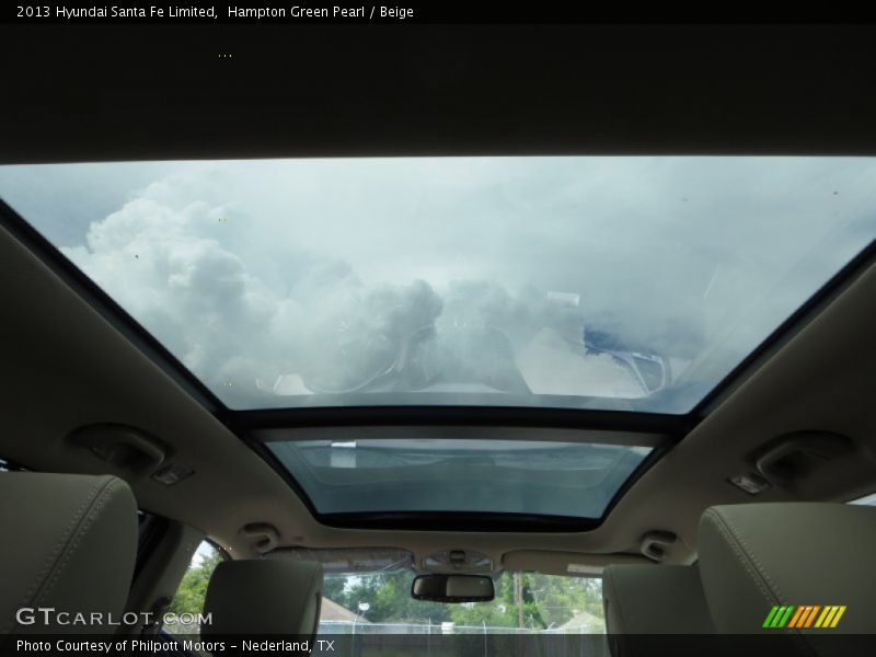 Hampton Green Pearl / Beige 2013 Hyundai Santa Fe Limited