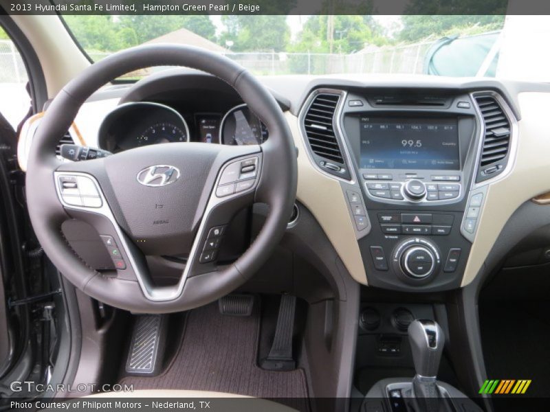 Hampton Green Pearl / Beige 2013 Hyundai Santa Fe Limited