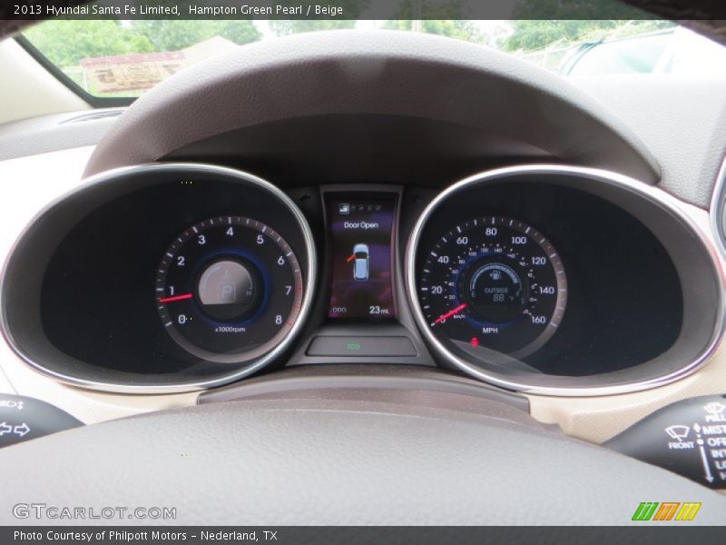Hampton Green Pearl / Beige 2013 Hyundai Santa Fe Limited