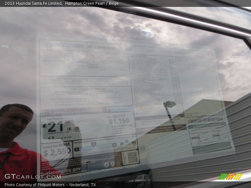 Hampton Green Pearl / Beige 2013 Hyundai Santa Fe Limited