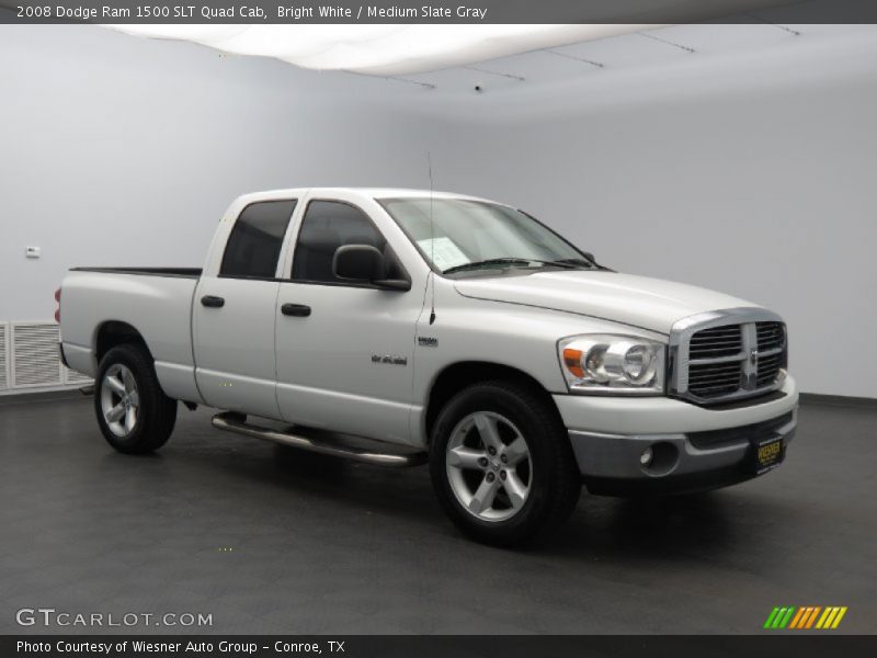 Bright White / Medium Slate Gray 2008 Dodge Ram 1500 SLT Quad Cab