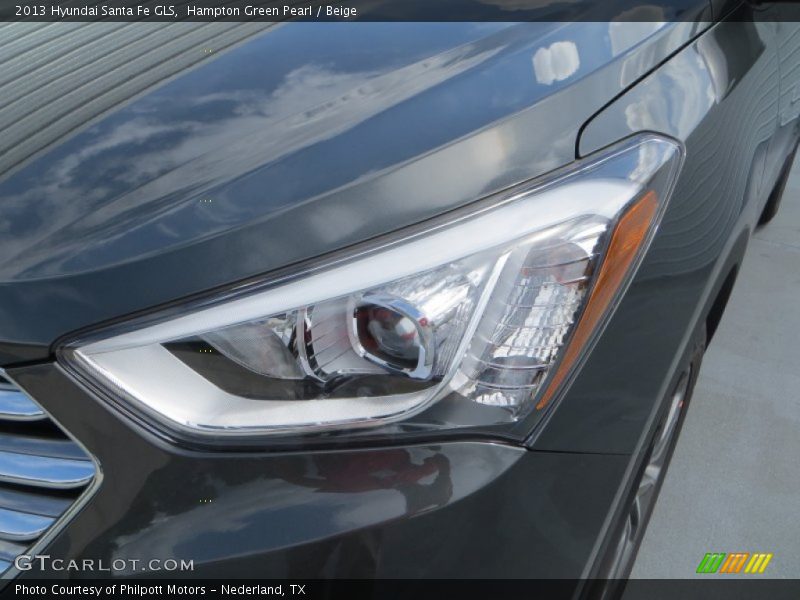 Hampton Green Pearl / Beige 2013 Hyundai Santa Fe GLS