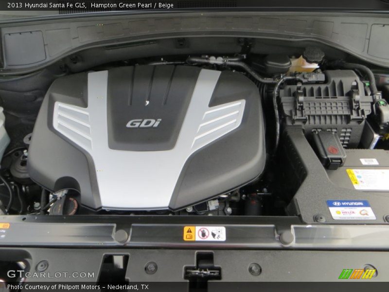 Hampton Green Pearl / Beige 2013 Hyundai Santa Fe GLS