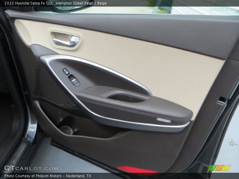 Hampton Green Pearl / Beige 2013 Hyundai Santa Fe GLS
