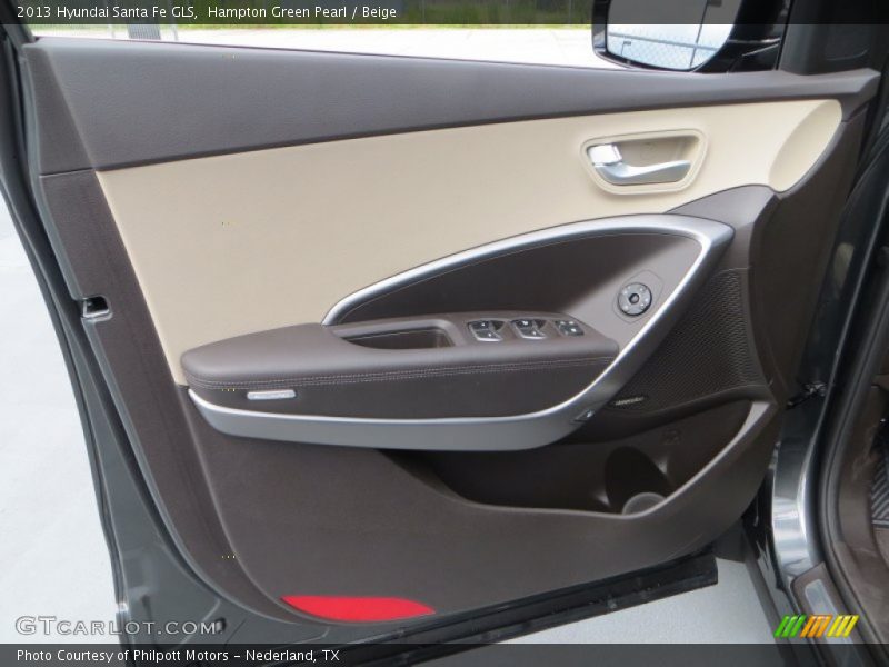 Hampton Green Pearl / Beige 2013 Hyundai Santa Fe GLS