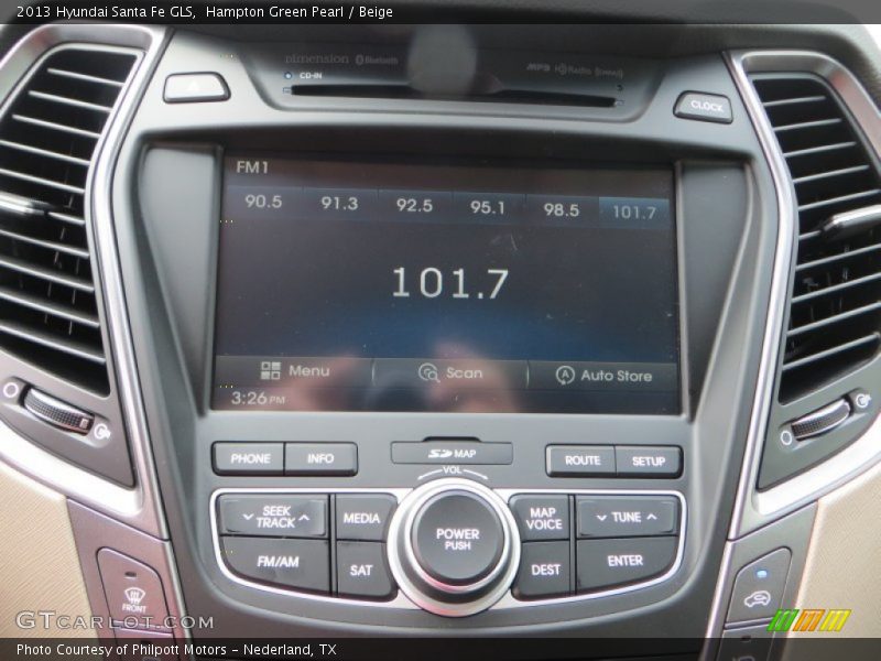 Hampton Green Pearl / Beige 2013 Hyundai Santa Fe GLS