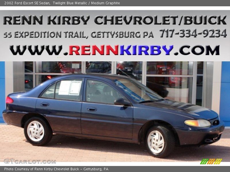 Twilight Blue Metallic / Medium Graphite 2002 Ford Escort SE Sedan