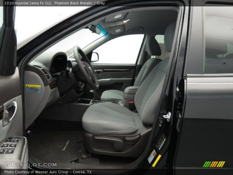 Phantom Black Metallic / Gray 2010 Hyundai Santa Fe GLS