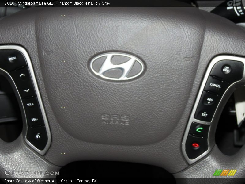 Phantom Black Metallic / Gray 2010 Hyundai Santa Fe GLS