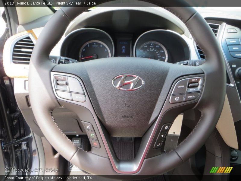 Night Sky Pearl / Beige 2013 Hyundai Santa Fe GLS