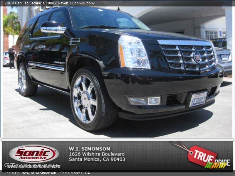 Black Raven / Ebony/Ebony 2009 Cadillac Escalade