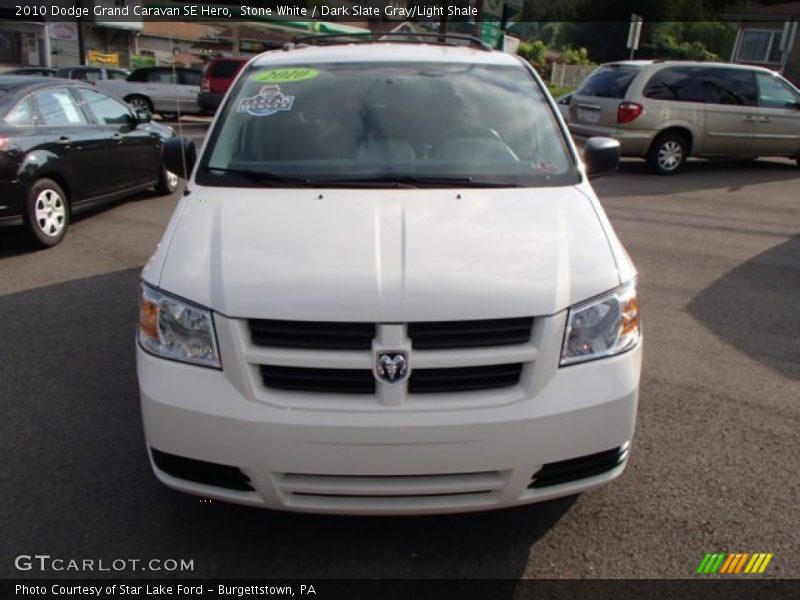 Stone White / Dark Slate Gray/Light Shale 2010 Dodge Grand Caravan SE Hero