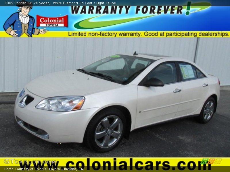 White Diamond Tri Coat / Light Taupe 2009 Pontiac G6 V6 Sedan