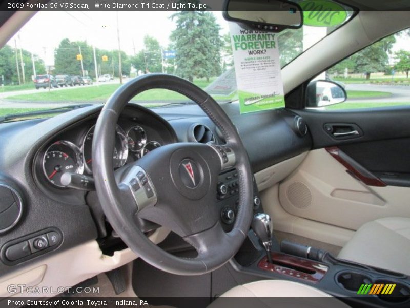 White Diamond Tri Coat / Light Taupe 2009 Pontiac G6 V6 Sedan