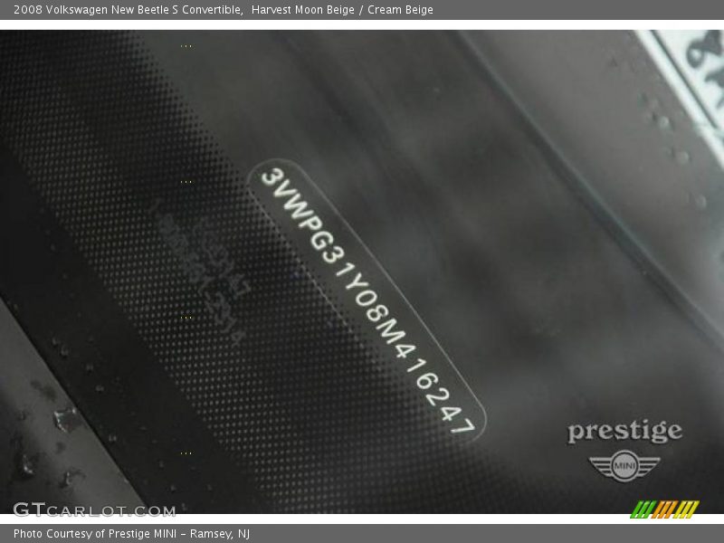 Harvest Moon Beige / Cream Beige 2008 Volkswagen New Beetle S Convertible