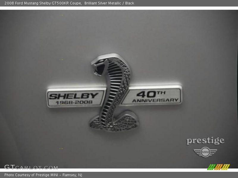 Brilliant Silver Metallic / Black 2008 Ford Mustang Shelby GT500KR Coupe