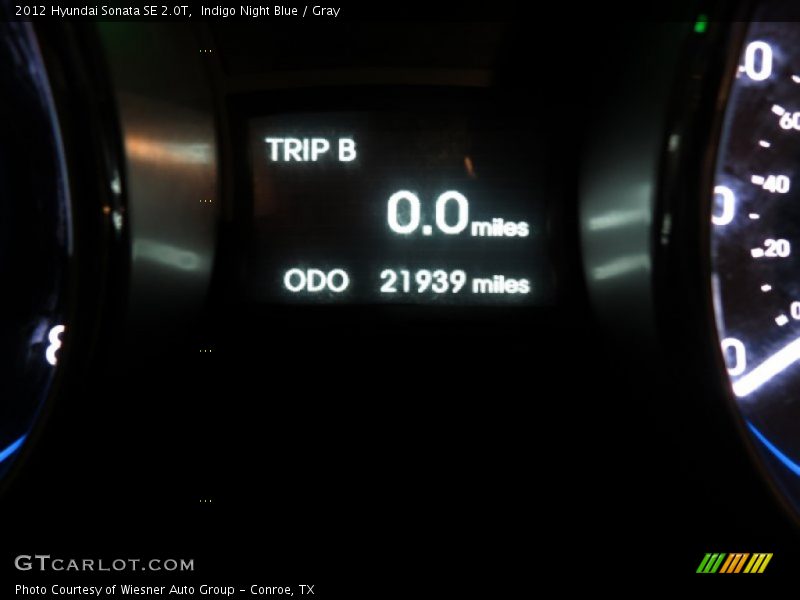 Indigo Night Blue / Gray 2012 Hyundai Sonata SE 2.0T