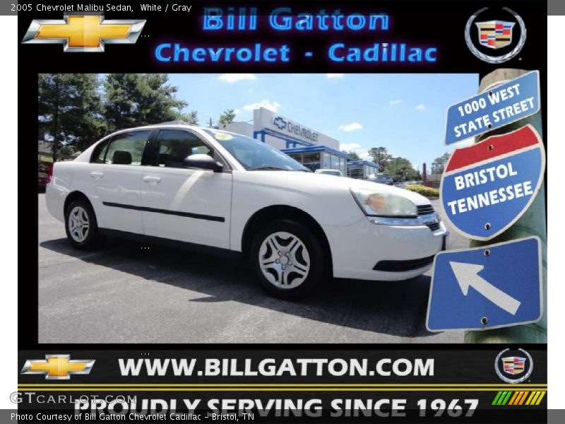 White / Gray 2005 Chevrolet Malibu Sedan