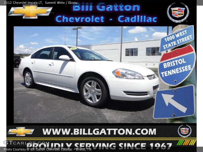 Summit White / Ebony 2012 Chevrolet Impala LT