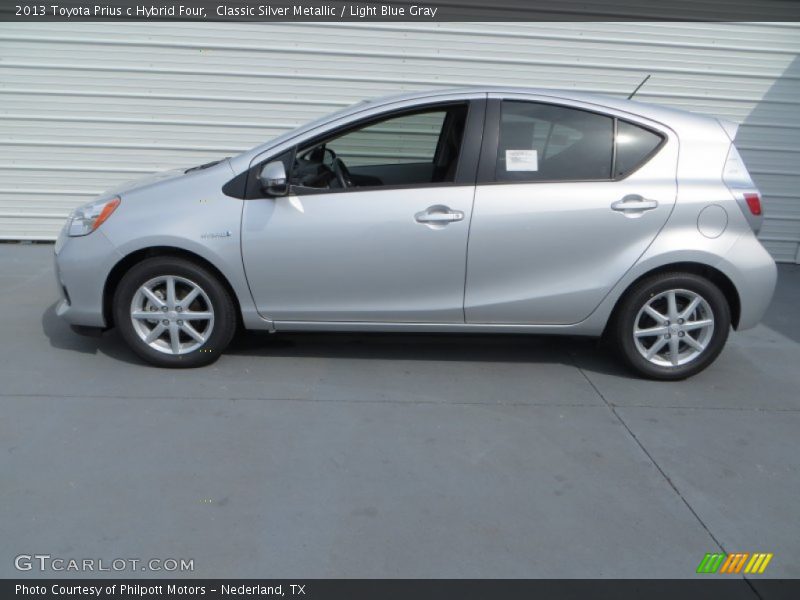Classic Silver Metallic / Light Blue Gray 2013 Toyota Prius c Hybrid Four