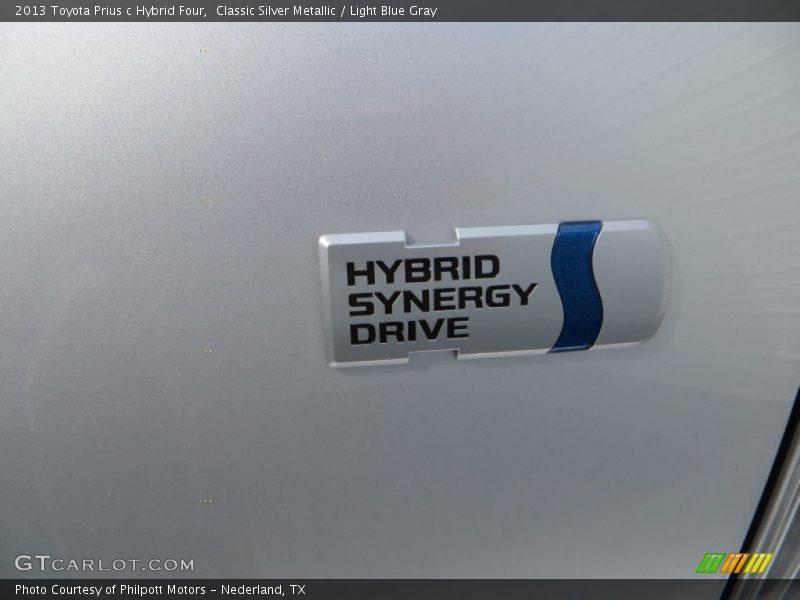 Classic Silver Metallic / Light Blue Gray 2013 Toyota Prius c Hybrid Four
