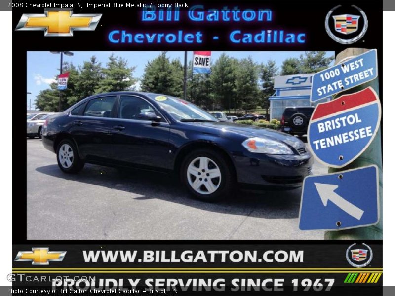 Imperial Blue Metallic / Ebony Black 2008 Chevrolet Impala LS