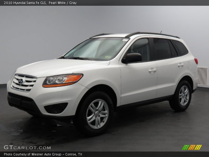Pearl White / Gray 2010 Hyundai Santa Fe GLS