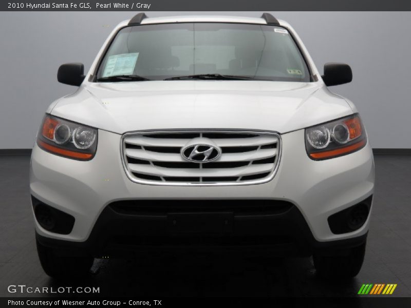 Pearl White / Gray 2010 Hyundai Santa Fe GLS