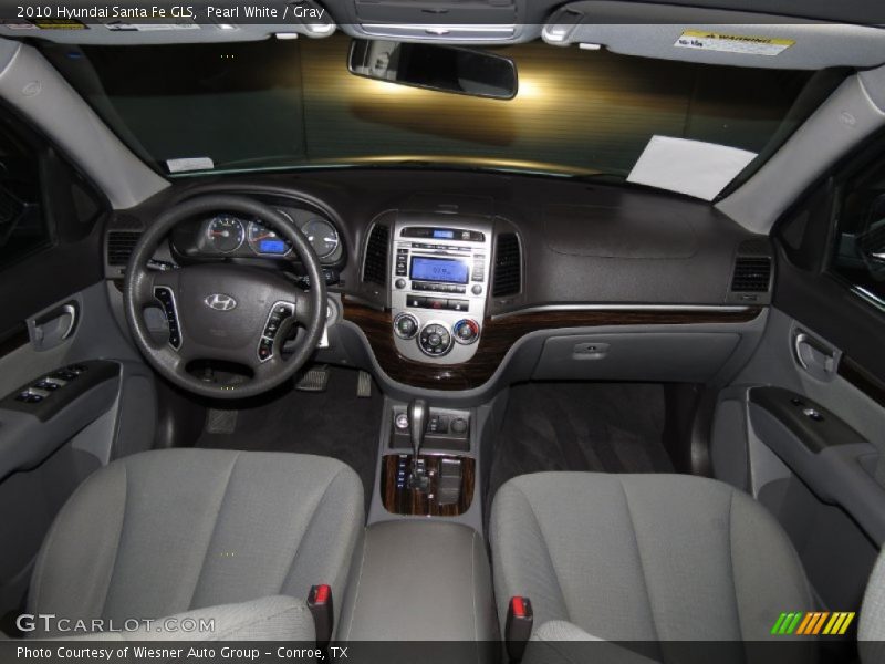 Pearl White / Gray 2010 Hyundai Santa Fe GLS