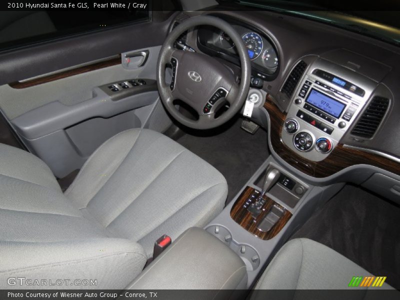 Pearl White / Gray 2010 Hyundai Santa Fe GLS