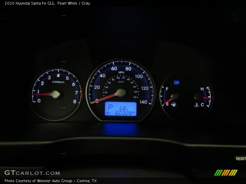 Pearl White / Gray 2010 Hyundai Santa Fe GLS