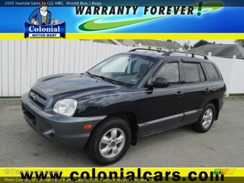 Moonlit Blue / Beige 2005 Hyundai Santa Fe GLS 4WD