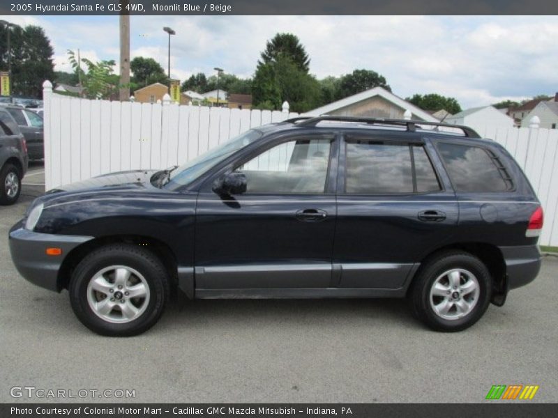 Moonlit Blue / Beige 2005 Hyundai Santa Fe GLS 4WD
