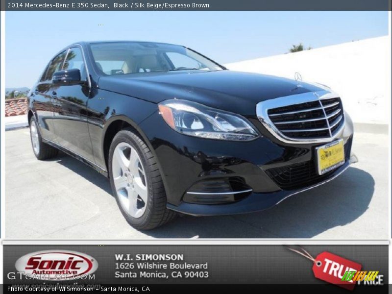 Black / Silk Beige/Espresso Brown 2014 Mercedes-Benz E 350 Sedan