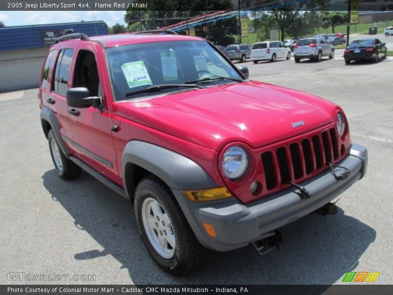 Flame Red / Khaki 2005 Jeep Liberty Sport 4x4