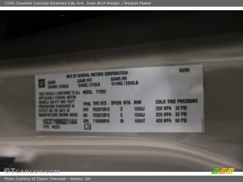 Silver Birch Metallic / Medium Pewter 2006 Chevrolet Colorado Extended Cab 4x4