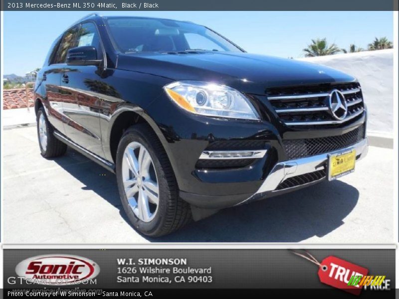 Black / Black 2013 Mercedes-Benz ML 350 4Matic