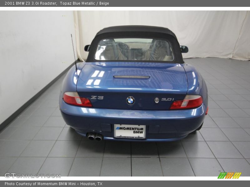 Topaz Blue Metallic / Beige 2001 BMW Z3 3.0i Roadster