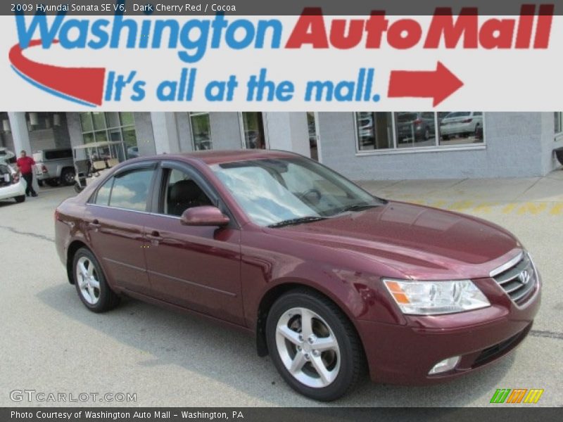 Dark Cherry Red / Cocoa 2009 Hyundai Sonata SE V6