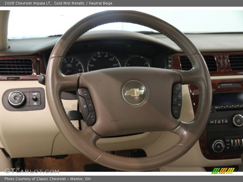 Gold Mist Metallic / Neutral Beige 2008 Chevrolet Impala LT