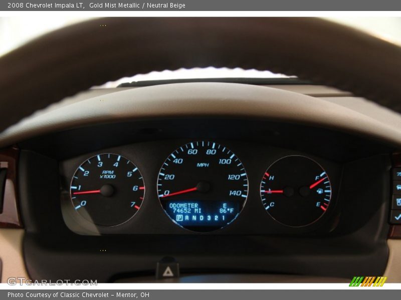 Gold Mist Metallic / Neutral Beige 2008 Chevrolet Impala LT