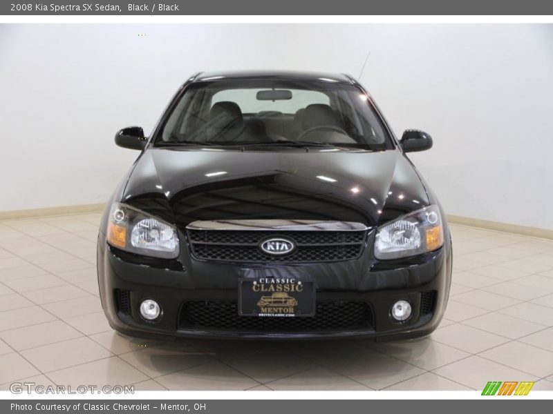 Black / Black 2008 Kia Spectra SX Sedan