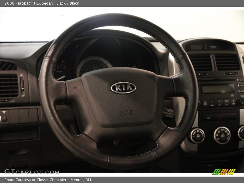 Black / Black 2008 Kia Spectra SX Sedan