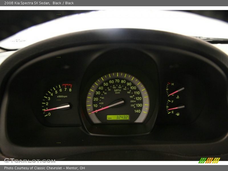 Black / Black 2008 Kia Spectra SX Sedan
