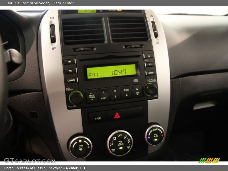 Black / Black 2008 Kia Spectra SX Sedan