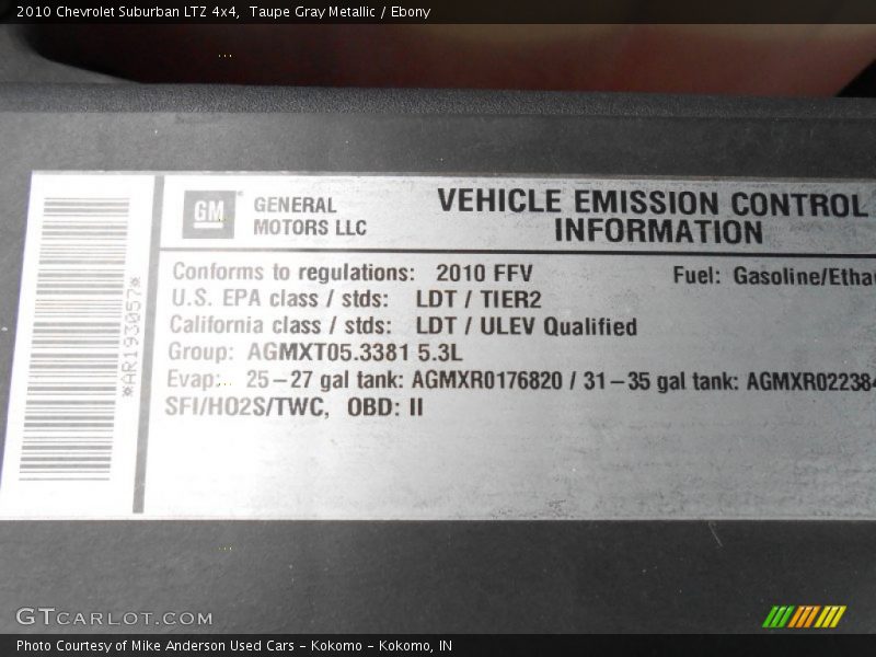 Taupe Gray Metallic / Ebony 2010 Chevrolet Suburban LTZ 4x4