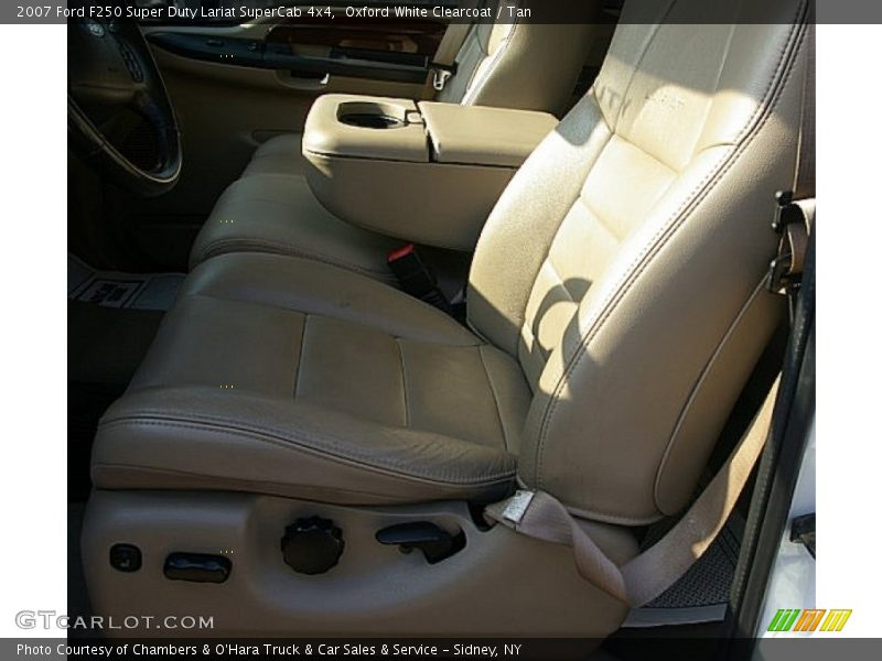 Oxford White Clearcoat / Tan 2007 Ford F250 Super Duty Lariat SuperCab 4x4