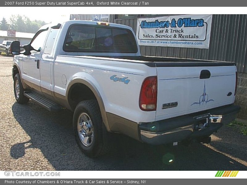 Oxford White Clearcoat / Tan 2007 Ford F250 Super Duty Lariat SuperCab 4x4